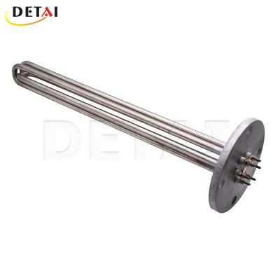 China Hotels 380V 9000W High Wattage Flanged Boiler Tank Immersion Heaters for sale