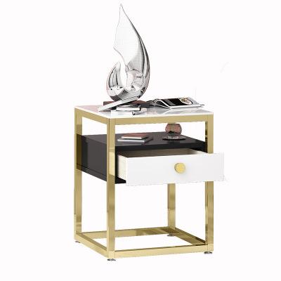 China Nordic single side adjustable marble square creative cabinet sofa table small bedside iron table (the other) for sale