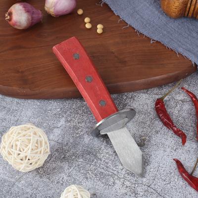 China High Quality Stocked Seafood Tools Wood-Handle Oyster Shelling Knife for sale