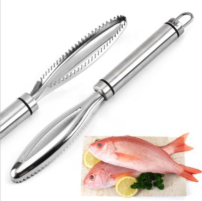 China Amazon Viable Stainless Steel Fish Scaler Handheld Scales Remove Fish Scaler Remover Scratching Tool for sale