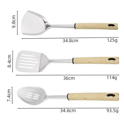 China Metal Handle Minimalist 7pcs Covered Stainless Steel Kitchen Cooking Tools Utensils Set for sale