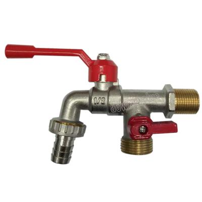 China High Quality Washing Machine Double Outlet Hose Brass Faucet for sale