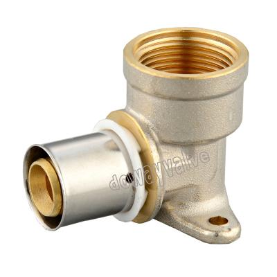 China Copper Wall Mounting Brass Press Fitting For Multilayer Pipes DW580 for sale