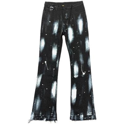 China Viable white paint splatter ink jeans paint for men personality wiping custom hops brand vaqueros de hombre hip rocket men jeans for sale