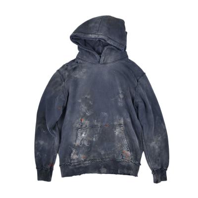 China high quality custom Anti-wrinkle street wear drop shipping color dye stock vintage distressed washed hoodie for sale