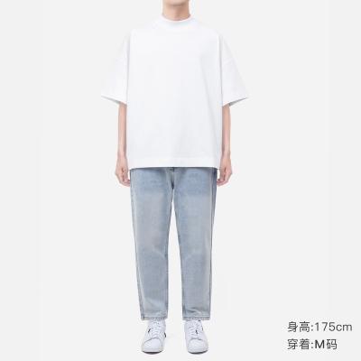 China Wholesale Organic Cotton Pima Streetwear Stitching Contrast T-shirt Cotton T-shirt High Fashion Polo Designer Anti-Shrink Half Collar for sale