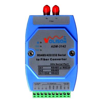 China ADM-3142-ST RS485/422/rs232 Multipurpose Serial Port Optical Fiber Converter RS485 to Dual ST Optical Ports Wide Voltage Supply ADM-3142-ST for sale