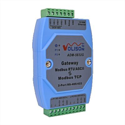 China ADM-5832G Modbus Rtu Industrial Category 2 Rs485 /422 Gateway Port Server To Modbus Tcp Converter Din Guide Rail Installation ADM-5832G for sale