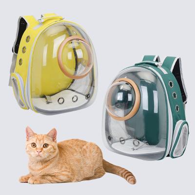 China Breathable Dog Carrier Capsual Backpack Travel Portable Transparent Pet Carrier Bag for sale