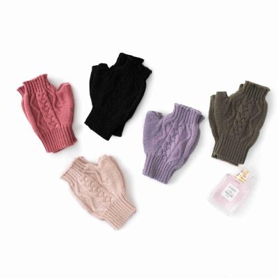 China New Multi-Color Winter Fashion Ladies Daily Life Cashmere Soft Fingerless Gloves for sale