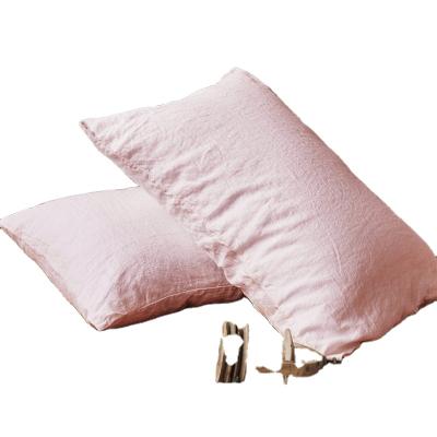 China Anti-static French imported raw material enzyme washed pure canvas sweat-absorbing soft pillowcase 2 pieces for sale