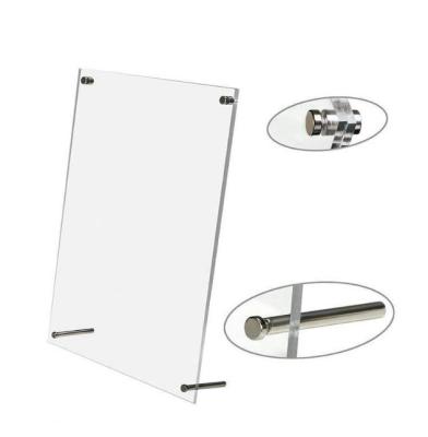 China Acrylic Frameless Picture Frame With Screw Clear Acrylic Picture Stand High Transparent Acrylic Frameless Picture Frame With Screw for sale