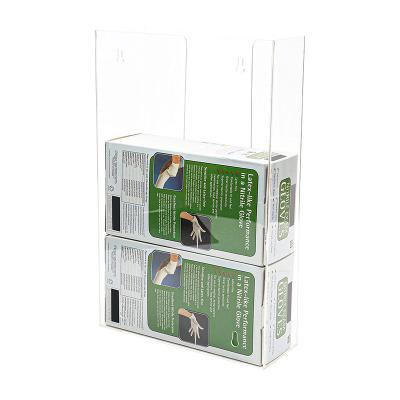 China Disposable Acrylic Glove Dispenser Holder Disposable Glove Box Glove Box Triple Glove Holder for sale