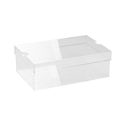 China Clear Acrylic Removable Lid Shoe Box Large Removable Lid Shoe Display Box With Breathable Holes for sale