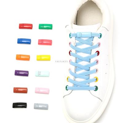 China 24Color Metal Flat Elastic Magnetic Lock Laces Quick Wear In 1 Second No Fit Magnetic Lazy Shoelace Flat Tie Lace for sale