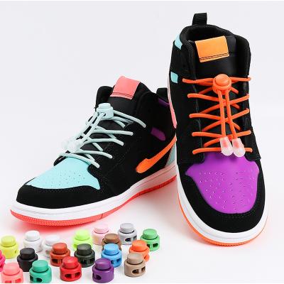 China Round Quick Lock No Tie Shoe Lace Round Shoe Laces Sneakers Laces Without Ties Elastic Lace for sale