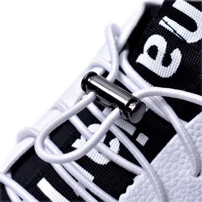 China Round Elastic Buckle Laces No Tie Laces Metal Lock Button Lace Fast Lazy Shoes Lace Up Strings for sale