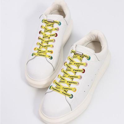 China Custom lazy buckle lace metal cap laces metal cap laces flat elastic children laces laces for sale