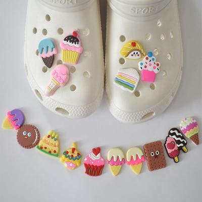 China Clog Removable Soft Charm Cartoon Food PVC Glue Buckle Garden Hole Shoes Decorations Accessories For Crocses Shoe Charms for sale