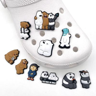 China Hoop Fang Charm Cute Polar Bear Cartoon Hole Shoes Soft Material PVC Flower Shoes Charm Shoe Accessories Buckle Jibz for sale