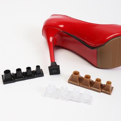 China PVC TPU/PVC Material Muffler Woman High Heels Cover Device Non-slip Soft Damping Shoe Covers Square Heel Protector for sale