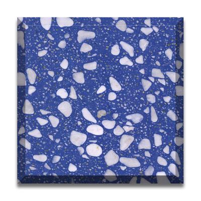 China Modern Waterproof Price Stone Wall Precast Tile Light Blue Terrazzo for sale