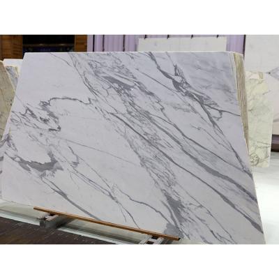 China Bathroom Modern Thin Wall Tile Stone and White 3d Slab Design Statuary Marble Table Top Flooring for sale