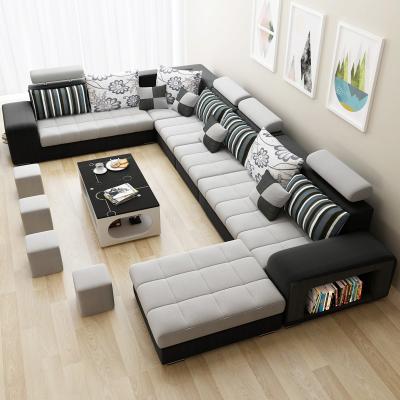 China (Size)Adjustable Modern Luxury 7 Seater Sofa Bed Sectional Corner Set with Chaise Lounge Corner Sofa for Living Room Hot Sale Western Style for sale