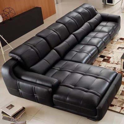 China Bluetooth Music Speaker .USB Charging North European Luxury Furniture Black Layer Living Room Style Leather Sofa for sale