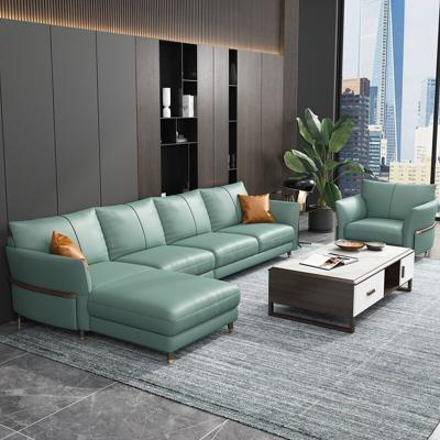 China Northern Europe Convertible First Seat Real Small Real Leather Sofa Modern City Living Room Cowhide Leather Sofa for sale