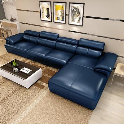 China Imported Removable Whip Leather L Shaped Sectional Sofa Living Room Leather Sofa Luxury for sale