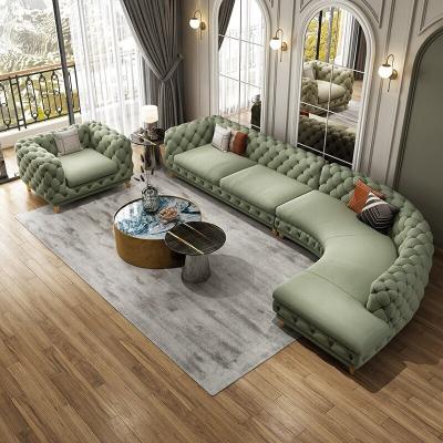 China Sofa bed European style luxury leather sofa curved hollow puncher frosted design leather napa pull out leather sofa for sale