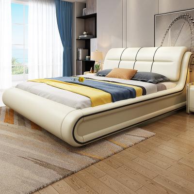 China Hot Selling Adjustable Luxury Modern Tatami Bed 1.8(Height) Modern Simple Single Soft Double 1.5m With Storage Leather Multifunctional Bed for sale