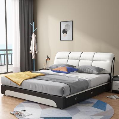 China Hot Sale Modern Double (Size) Mattress Storage King Leather Bed Adjustable For Bedroom for sale