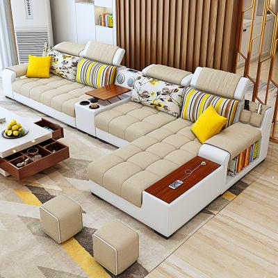 China Luxury Adjustable Modern Furniture Style Fabric (Size) Living Room Reception U-Shaped Sofa for sale