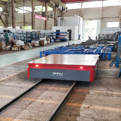 China Battery Powered 10 Tons Rail Transfer Cart For Steel Pipe Handling en venta