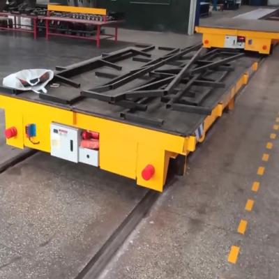 China 20 Tons Load Rail Transfer Trolley Telecontrol Operate Safety Sensors Control for sale