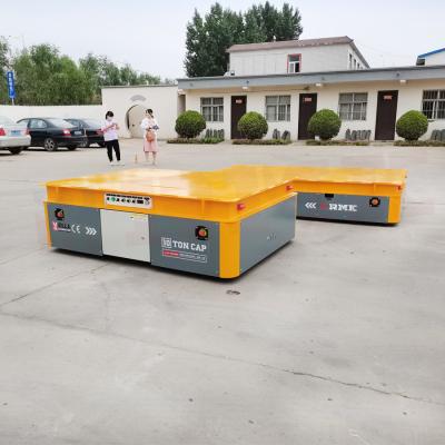 China Battery Operated 10 Tons Industrial Transfer Trolley For Carrying Goods Dc Motor for sale