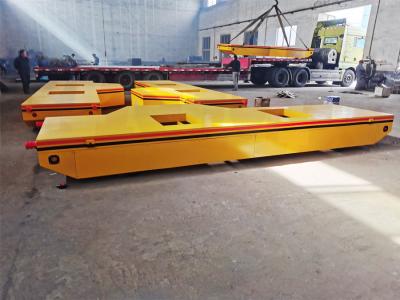 China 10 Ton Rail Electric Flat Car Low Voltage Rails Steel Transport Cart zu verkaufen