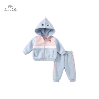 China 100% polyester DBZ19695 bella winter baby boy fashion cartoon patchwork dress sets 2pcs casual suit kids hooded boy sets dave for sale