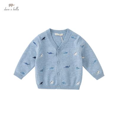 China DB19008 dave cardigan bella autumn baby boys knitted sweater fashion cartoon embroidery toddler infant children coat cardigan for sale