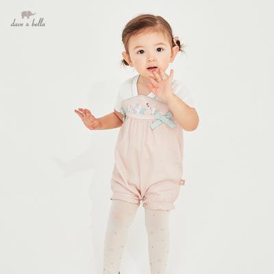 China 100% Cotton DBM17255 Bella Summer Babies Toddler Clothes Infant Kids Romper Newborn Floral Bow Overalls Fashion dave 1 Piece for sale