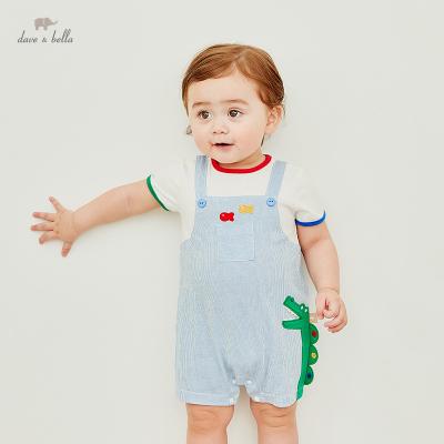 China DB17261 100% Cotton Bella Summer Baby Boy Fashion Newborn Cartoon Cartoon Striped Overalls Toddler Clothes Infant Kids Romper for sale