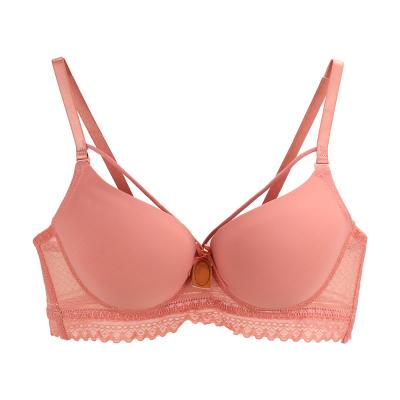 China Ladies QUICK DRY Feminine Women's Bra, Wholesale Custom Customized Bra, Plus Size Lace Pink Bra for sale