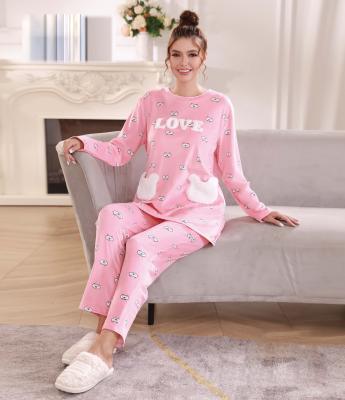 China Ladies QUICK DRY Women's Sleepwear Set, Custom Cotton OEM Sleepwear Women's Cotton, Ladies Women's Pajamas Women's Sleepwear Pajamas Set Cotton for sale