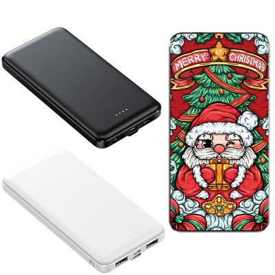 China Custom Logo Capacity 5000mAh 10000mAh Ultra Slim Battery Charger Free Sample Power Bank For Gifts Christmas Mini Power Bank for sale