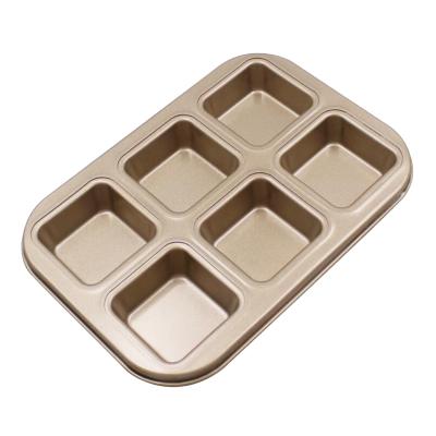 China 6 Cup Viable Mini Loaf/Brownie Pan Kitchen Baking Tray Non-Stick 26.5x18.6x2.7cm for sale