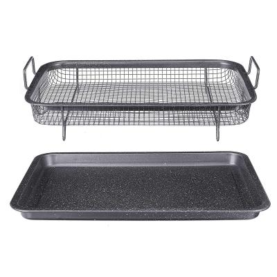 China Viable Copper Making Tray Oil Frying Baking Pan Bake Chips Basket Baking Dish Grill Nonstick Mesh Kitchen Tools for sale