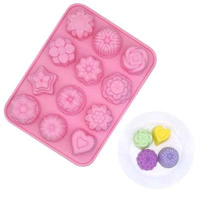 China Viable 12 Holes Muffin Cup Silicone Cake Molds Baking Accessories Pan Mold Kitchen Cake Mold Tray Mold Cookies Cupcake Equipment #3 for sale