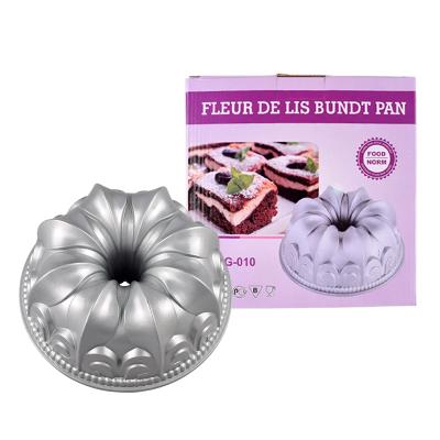 China Cake Viable Tray Aluminum Jar Samples Are Available In Food Grade Lilium Flower Pattern Non-Stick Coated Cake Baking Pans for sale